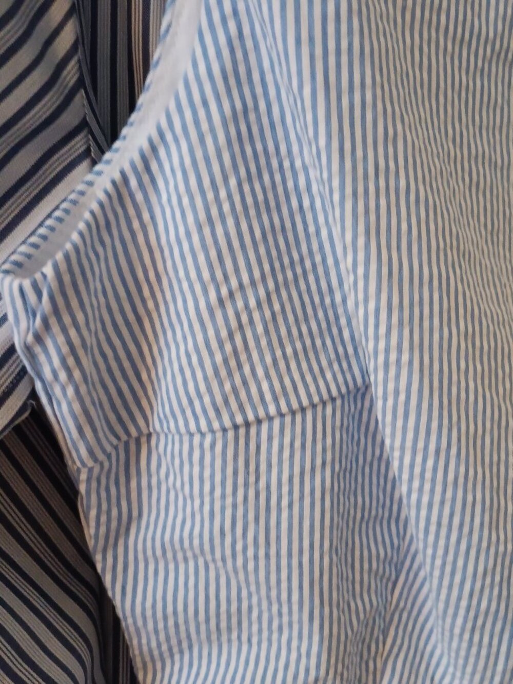 NWT Classic Blue & White Cotton Seersucker Sleeveless Dress Size 6 HOPE & HENRY - Picture 3 of 13
